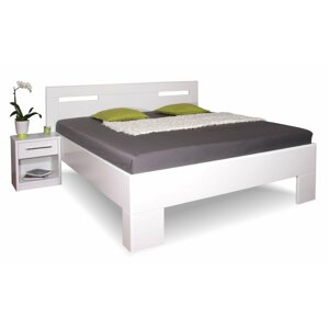 Dřevěná manželská postel VAREZZA 5, masiv buk - lak bílá