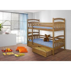 Patrová postel s úložným prostorem JAKUB, masiv borovice