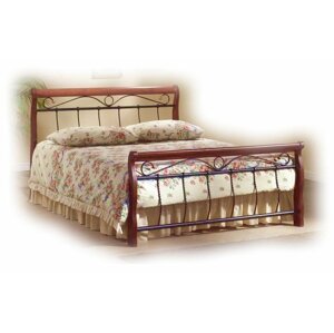 Manželská postel dvoulůžko CS4013 dřevo-kov, 180x200