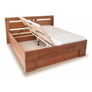Vysoká dřevěná postel s úložným prostorem VAREZZA 1, masiv buk