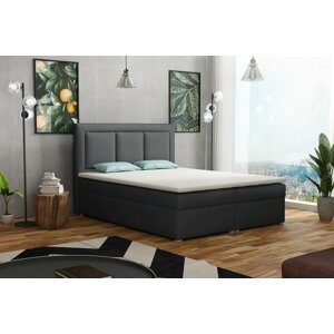 Americká postel boxspring CS34010, s matrací a úložným prostorem, tmavě šedá, 160x200 cm