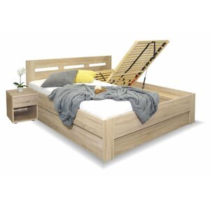 Manželská postel s úložným prostorem Pegas, 180x200, olše