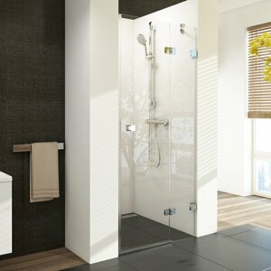 Ravak Brilliant BSD2 P  90 chrom+transparent, sprchové dveře 90 cm s pevnou stěnou pravé (kompletní set skleněných stěn a B Setu)