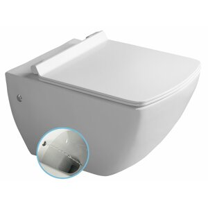 Isvea PURITY závěsná WC mísa s bidet. sprškou, 35x55,5cm, bílá