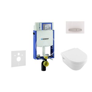 Geberit 110.302.00.5 NB8 - Modul pro závěsné WC s tlačítkem Sigma50, alpská bílá + Villeroy Boch - WC a sedátko, DirectFlush, SoftClose, CeramicPlus