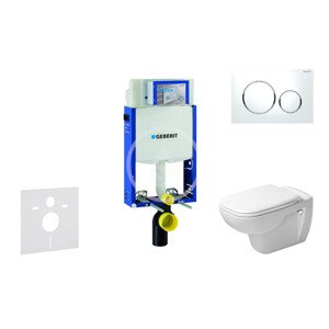 Geberit 110.302.00.5 NH4 - Modul pro závěsné WC s tlačítkem Sigma20, bílá/lesklý chrom + Duravit D-Code - WC a sedátko, Rimless, SoftClose