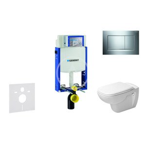 Geberit 110.302.00.5 NH6 - Modul pro závěsné WC s tlačítkem Sigma30, lesklý chrom/chrom mat + Duravit D-Code - WC a sedátko, Rimless, SoftClose
