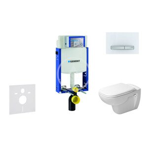 Geberit 110.302.00.5 NH8 - Modul pro závěsné WC s tlačítkem Sigma50, alpská bílá + Duravit D-Code - WC a sedátko, Rimless, SoftClose