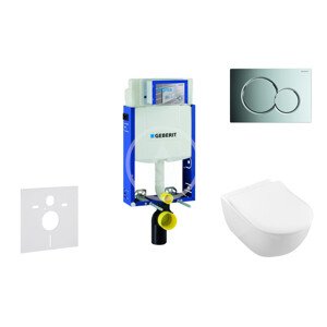 Geberit 110.302.00.5 NI2 - Modul pro závěsné WC s tlačítkem Sigma01, lesklý chrom + Villeroy Boch - WC a sedátko, DirectFlush, SoftClose, CeramicPlus