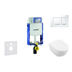 Geberit 110.302.00.5 NI5 - Modul pro závěsné WC s tlačítkem Sigma30, bílá/lesklý chrom + Villeroy Boch - WC a sedátko, DirectFlush, SoftClose, CeramicPlus