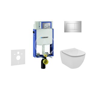 Geberit 110.302.00.5 NU6 - Modul pro závěsné WC s tlačítkem Sigma30, lesklý chrom/chrom mat + Ideal Standard Tesi - WC a sedátko, Aquablade, SoftClose