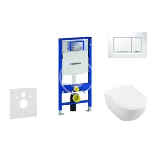 Geberit 111.300.00.5 NI5 - Modul pro závěsné WC s tlačítkem Sigma30, bílá/lesklý chrom + Villeroy Boch - WC a sedátko, DirectFlush, SoftClose, CeramicPlus