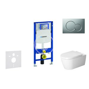 Geberit 111.300.00.5 NM3 - Modul pro závěsné WC s tlačítkem Sigma01, matný chrom + Duravit ME by Starck - WC a sedátko, Rimless, SoftClose