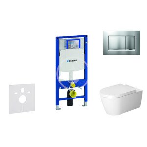 Geberit 111.300.00.5 NM7 - Modul pro závěsné WC s tlačítkem Sigma30, matný chrom/chrom + Duravit ME by Starck - WC a sedátko, Rimless, SoftClose