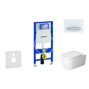 Geberit 111.300.00.5 NM8 - Modul pro závěsné WC s tlačítkem Sigma50, alpská bílá + Duravit ME by Starck - WC a sedátko, Rimless, SoftClose