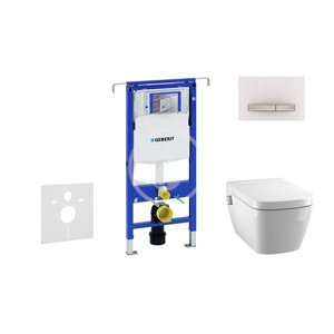 Geberit 111.355.00.5 NT8 - Modul pro závěsné WC s tlačítkem Sigma50, alpská bílá + Tece One - sprchovací toaleta a sedátko, Rimless, SoftClose