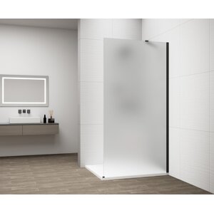 ESCA BLACK MATT jednodílná sprchová zástěna k instalaci ke stěně, matné sklo, 1300 mm