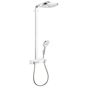 Hansgrohe 27127400 - Sprchový set Showerpipe 300 s termostatem ShowerTablet Select, 3 proudy, bílá/chrom