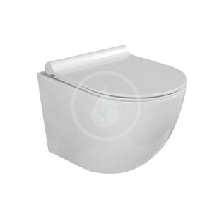 Kielle Závěsné kompaktní WC se sedátkem SoftClose, Rimless, bílá