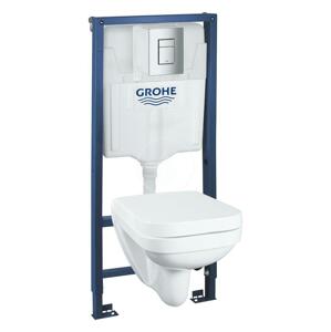 Grohe 39552000 - Sada pro závěsné WC + klozet a sedátko softclose, rimless, tlačítko Even, chrom