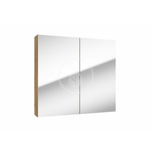 Kielle Zrcadlová skříňka, 80x73x15 cm, zlatý dub