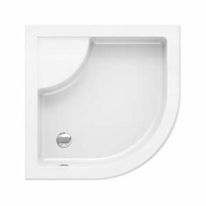 Ravak SABINA 90 LA WHITE - čtvrtkruhová sprchová zvýšená vanička 90 x 90 cm se sedátkem, bílá (bez nožiček a bez čelního  panelu)
