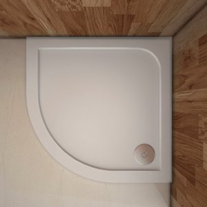 Stacato ETERMY sprchová vanička z litého mramoru, čtvrtkruh, 90x90cm, R55