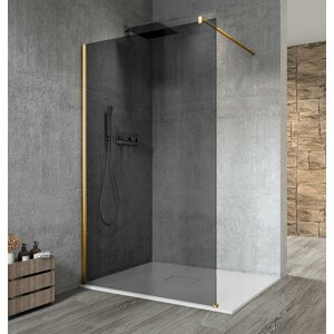 Gelco VARIO GOLD MATT jednodílná sprchová zástěna k instalaci ke stěně, kouřové sklo, 1100 mm
