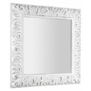 Sapho ZEEGRAS zrcadlo ve vyřezávaném rámu, 90x90cm, bílá