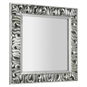 Sapho ZEEGRAS zrcadlo ve vyřezávaném rámu, 90x90cm, stříbrná