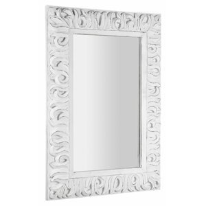Sapho ZEEGRAS zrcadlo ve vyřezávaném rámu, 70x100cm, bílá