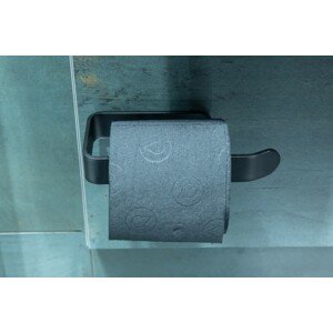 Olsen Spa  KD02091799 - Držák toaletního papíru na nalepení 3M, 16x8x3 cm , černá barva