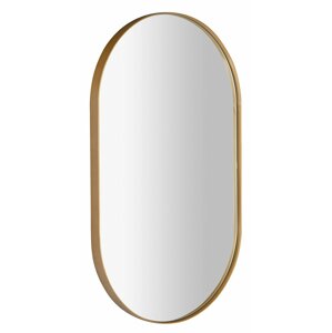 Sapho PUNO oválné zrcadlo v kovovém rámu 50x85cm, zlatá mat