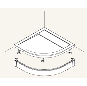 Sanswiss PWIR5508004 Přední panel hliníkový pro čtvrtkruhovou vaničku 80×80x9,5 cm - bílý