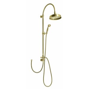 Sapho VANITY sprchový sloup k napojení na baterii, hlavová, ruční sprcha, teleskopický, bronz