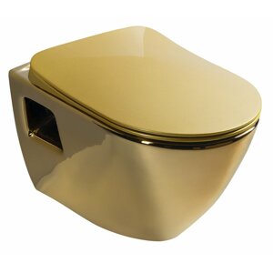 Creavit PAULA závěsná WC mísa, 35,5x50cm, zlatá