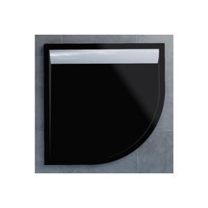 SanSwiss Ila Wir sprchová vanička černý granit 800x800 mm s krytem odtoku aluchrom 50154