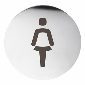 Sapho WC dámy označení, průměr 75mm, leštěný nerez