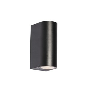 Venkovní nástěnné svítidlo černé plastové oválné 2-světlo - Baleno
