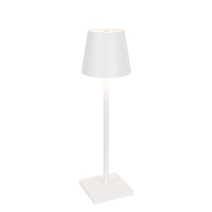 Venkovní stolní lampa bílá včetně LED a dobíjecího stmívače - Jackson
