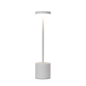 Venkovní stolní lampa bílá včetně LED a dobíjecího stmívače - Dupont