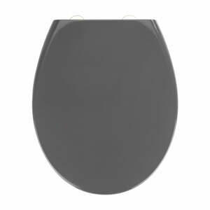 Tmavě šedé WC sedátko se snadným zavíráním Wenko Samos, 44,5 x 37,5 cm