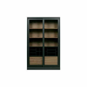 Černá knihovna z borovicového dřeva 125x200 cm James - WOOOD