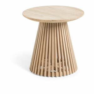Příruční stolek z teakového dřeva Kave Home Irune, ø 50 cm