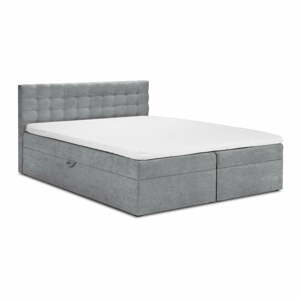 Šedá boxspring postel s úložným prostorem 160x200 cm Jade – Mazzini Beds
