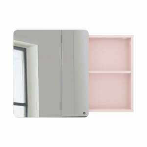 Růžová závěsná koupelnová skříňka se zrcadlem 80x58 cm Color Bath – Tom Tailor