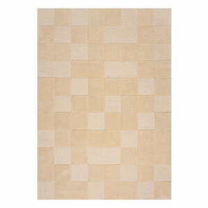 Béžový vlněný koberec 290x200 cm Checkerboard - Flair Rugs