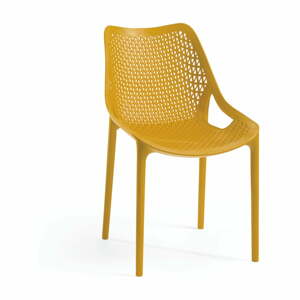Žlutá plastová zahradní židle Bilros - Rojaplast