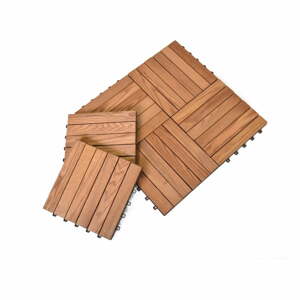 Podlahové dlaždice z jasanového dřeva v sadě 6 ks Rojaplast - Thermowood