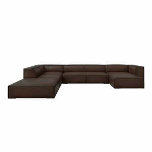 Tmavě hnědá kožená rohová pohovka (levý roh) Madame – Windsor & Co Sofas